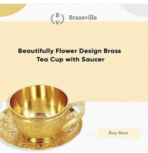 Vasos de Latón al por Mayor, Recipientes para Beber de Latón Pulido de Primera Calidad, Ideales para el Hogar, Hoteles, Cafeterías, Templos y Servicios de Catering para Eventos, Precio de Exportación - Product Image 5