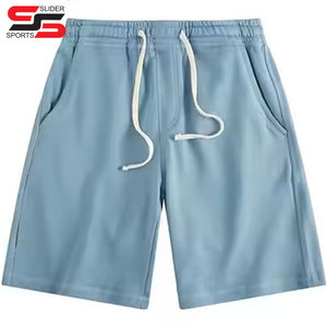 Pantalones cortos de hombre personalizados hechos en algodón poliéster francés Terry tela de color sólido con bolsillos laterales pantalón corto informal para correr - Product Image 2