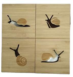 Juego de posavasos de madera de alta calidad diseñado para una fuerte protección de superficies, perfecto para espacios de vida modernos. - Product Image 3