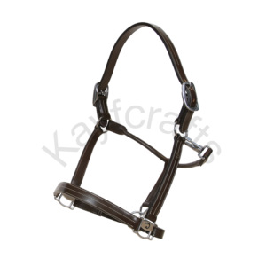 Harnais en cuir pleine fleur avec coutures crème réglables et boucles en acier inoxydable pour stabilité et voyage - Product Image 2