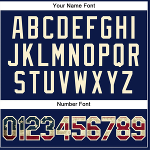 Polo personnalisé bleu marine avec motif drapeau américain, nom d'équipe et numéro de joueur personnalisés, élégant et confortable - Product Image 4