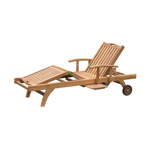Tumbona sin brazos Richmond Teak de la mejor calidad con reposabrazos duradera ecológica para uso en villas al aire libre colección elegante - Product Image 3