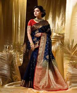 Saree élégant en mousseline de soie pour femme avec un design imprimé fantaisie et des vêtements de mariage exclusifs pour les occasions spéciales - Product Image 1