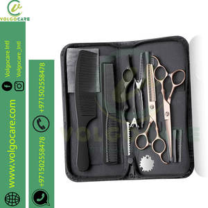 Tijeras de peluquero profesional Juego de tijeras de peluquería con tijeras de adelgazamiento de cabello de acero inoxidable para hombres Mujeres Mascotas 10 piezas - Product Image 2