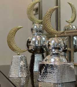 Lanterne en céramique argentée de style marocain bougeoir décoratif du Ramadan bougeoir d'inspiration islamique au meilleur prix - Product Image 5