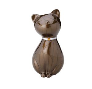 Urnas antiguas de cremación para mascotas, diseño grabado de hoja negra dorada para mascotas y cenizas humanas, urna de latón de 7" - Product Image 5