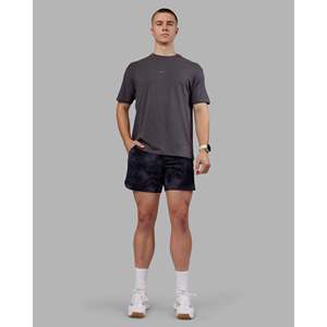 <b>Black</b> Washed Cotton <b>Cargo</b> <b>Shorts</b> with Rhinestone Logos for <b>Women</b> - Product Image 3