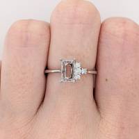 Neu eingetroffen: Hochwertiger 7x5mm Smaragd-Schliff Zirkonia (CZ) Krappenfassung 925er Sterlingsilber Halbfassung 14K/18K vergoldeter Schmuck