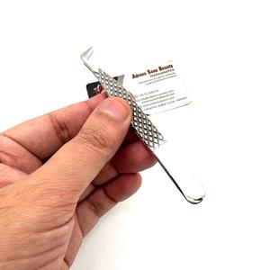 Pince à épiler à 90 degrés en acier inoxydable finition argentée durable légère personnalisable service OEM outil de beauté - Product Image 2