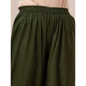 Green <b>Satin</b> Sequin Kurta with Three-Quarter Sleeves and <b>Pyjamas</b> for Women - Product Image 5