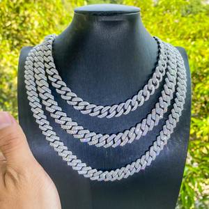 Collar de cadena cubana con moissanita VVS para hombre, plata 925, estilo hip hop, con diamantes, pasa la prueba del diamante, de 6 mm a 15 mm - Product Image 2