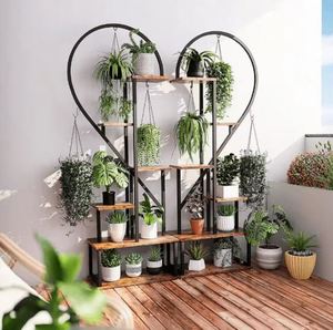 Best Selling Multi Tier Metal <b>Plant</b> Stand Unique Half Heart Shape <b>Plant</b> Stands for Outdoor Indoor Home Garden Balcony - Product Image 3