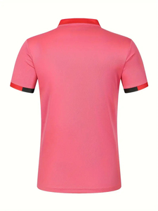 Polo de poliéster de alta calidad para hombre, diseño informal personalizado con cuello redondo, logotipo bordado, patrón sólido, tela de Jersey en blanco para hombre - Product Image 6