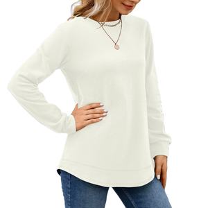 Casual Drop Shoulder Fleece Vente en gros 100% coton Pull surdimensionné Streetwear Brodé De Luxe Femmes Ras Du Cou Sweat - Product Image 6
