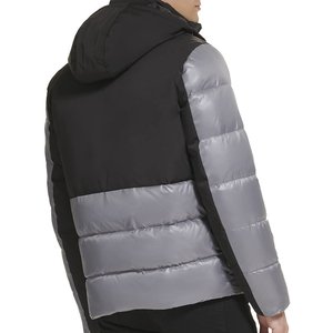 High Quality Canvas Windproof Winter Puffer Jackets Casual Stylish Stand Collar Zipper Front Logo Custom Design Wholesale Men's - Product Image 4