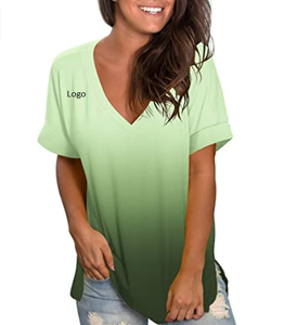 Camisetas de manga corta con estampado Floral y cuello en V para mujer, túnica con abertura lateral, disponible en todas las tallas - Product Image 6