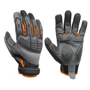 Guantes reflectantes de seguridad de piel de cabra de cuero pantalla táctil antideslizante transpirable sostenible puño cónico 8 oz de espesor - Product Image 1