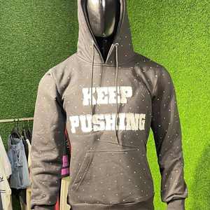 Sudaderas con Capucha Bordadas con Pedrería, Estilo Único, Algodón Grueso de 450 g/m², Precio al por Mayor para Hombre, Diseño Personalizado ODM - Product Image 3