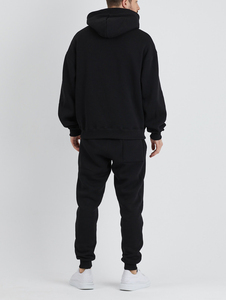 Vente en gros de survêtements en coton épais uni pour hommes, survêtement à capuche personnalisé, survêtement de gym, ensemble deux pièces avec capuche surdimensionné - Product Image 5