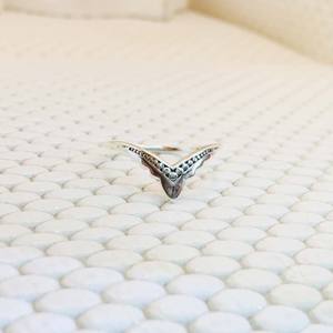 แหวนเงินมินิมอลสีเงิน925พร้อมเพชรประดับขอบน่ารักสำหรับเด็กผู้หญิงสำหรับงานแต่งงานงานวันครบรอบ - Product Image 1