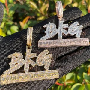 Collar con Colgante de Diamante Cultivado en Laboratorio VVS1, Estilo Hip Hop, BKG Born For Greatness, para Él - Product Image 6