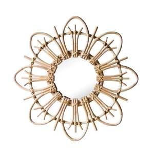 Salon Moderne Fantaisie Forme Ronde Mur Rotin Miroir Taille Personnalisée Sunburst Rotin À La Main Mur Décor Miroir - Product Image 1