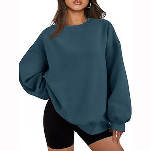 Manufacturers' Custom High Quality <b>Women's</b> Embroidery Pullover Soft Cotton <b>Fleece</b> Streetwear Crewneck Sweatshirt - Product Image 4
