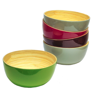 Bols en bambou tissés à la main, écologiques, colorés, durables, pour servir des salades, pour la maison et la cuisine - Product Image 1