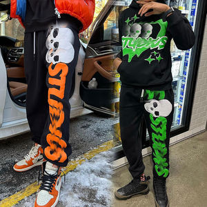Street Wholesale Plain Sweat Suits Hoodies and Pants Set Custom <b>Pattern</b> Spraying Potassium Digital Printed Hoodie Suit for Men - Product Image 5