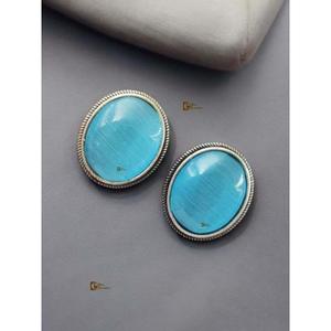 Pendientes de Plata Oxidada con Piedras de Imitación, Estilo Simple, para Uso Casual y Fiestas, Hechos a Mano, Producto al por Mayor - Product Image 2
