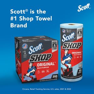 Scott® Shop Towels Original™ (55990), <b>Blue</b>, Big <b>Rolls</b>, 4 Packs of 6 <b>Rolls</b>, (60 Towels/<b>Roll</b>, 24 <b>Rolls</b>/Case, 1,44 - Product Image 2