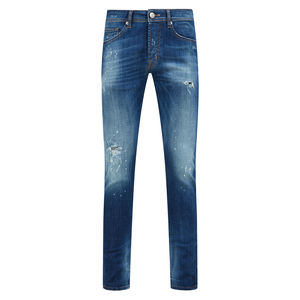 กางเกงยีนส์ซักได้สำหรับผู้ชายกางเกงยีนส์ทรงสลิมฟิตกางเกงยีนส์ซักได้โลโก้ตามต้องการ - Product Image 4