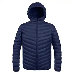 Gilet matelassé pour hommes avec logo personnalisé manteau chaud d'hiver léger sans manches à capuche veste matelassée brillante