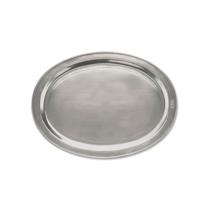 Plateau de service ovale élégant en aluminium avec bords festonnés et cannelés, style vintage, plat décoratif en métal, usage en cuisine - Product Image 5