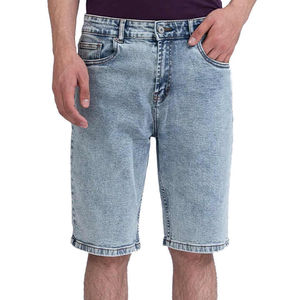 Shorts en jean pour homme à bas prix, 100% coton, streetwear, été, décontracté, extensible, coupe régulière, séchage rapide, avec logo personnalisé - Product Image 1