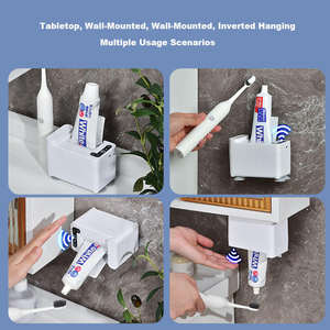 ชุดอุปกรณ์ห้องน้ำอัจฉริยะ ที่วางแปรงสีฟัน แปรงขัดห้องน้ำ ที่วางสบู่ ที่วางแก้วน้ำ - Product Image 4