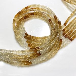 Citrine Quartz facettes Rondelle forme perles ombragées pierre précieuse jaune naturelle pour la fabrication de bijoux - Product Image 2