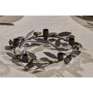 Modern Minimalist Metal <b>Candle</b> Holder Tray with Magnetic Moveable Cups Round Iron Pillar <b>Candle</b> Stick Base for Christmas Decor - Product Image 5