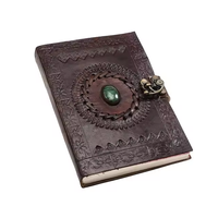 Nuevo punto, venta al por mayor, diario marrón de viaje de cuero con carpeta de archivos multibolsillo, cuaderno liso a la venta por exportadores