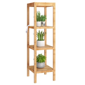 Étagère murale en bambou rustique 33x33x98cm, design artistique, décoration intérieure, présentoir à bijoux pour chambre et salle de bain - Product Image 1