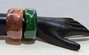 ชุดกำไลข้อมือเรซิ่นแก้วทอมือ UnfoldSelf กันน้ำ สีน้ำตาล/เขียว แฟชั่นโดดเด่นสำหรับงานแต่งงาน สำหรับผู้หญิง/เด็กผู้หญิง - Product Image 4