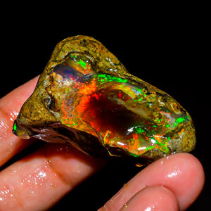 Opale éthiopienne brute, pierre précieuse brute d'opale éthiopienne, opale de feu flashy, pierre précieuse d'opale naturelle, pierre précieuse en vrac, 125 Ct. R-168 - Product Image 2