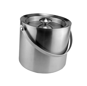 Aluminium <b>Wine</b> Cooler <b>Bucket</b> Barware Silver <b>Wine</b> Chiller Personalized <b>Wine</b> <b>Cooling</b> Tub Ice <b>Bucket</b> with Knob Handle Polished - Product Image 1