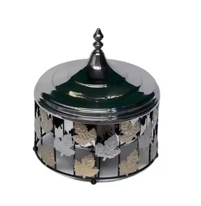 Ollas calientes de cazuela de acero inoxidable con diseño único de tejido de alambre y tapa de latón perilla decorativa ollas calientes de Metal superior - Product Image 6