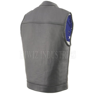 Buena calidad 100% cuero hecho moda chaleco precio razonable hombres ropa cuero chaleco para adulto - Product Image 3