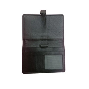 High Quality RFID Leather Checkbook <b>Wallet</b> Vintage Business Style Open Closure <b>Long</b> Length Polyester Hot Selling for Men Women - Product Image 1