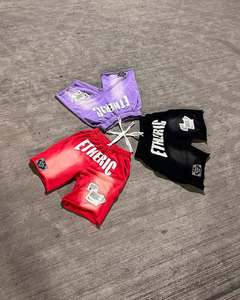 Custom Men's Solid Fleece Board Shorts Mid Waist Casual <b>Elastic</b> Waist 100% Cotton Quick Dry Breathable Anti-Wrinkle <b>Lace</b> - Product Image 1