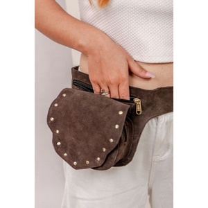 Nuevos bolsos de cintura con múltiples bolsillos de cuero de ante hechos a mano Real con correa ajustable, riñoneras de utilidad de cuero Unisex con estilo - Product Image 1