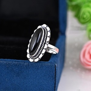 Bague en argent sterling 925 avec pierre précieuse en agate plaquée rhodium, style bohème tendance, cadeau de mariage pour femme - Product Image 2