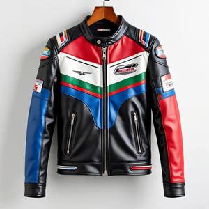 Blouson en cuir de vachette à poches blindées Grossiste Marque privée - Product Image 1